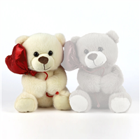 Urso de Peluche C/Balao 20cm (1 Un)  Branco